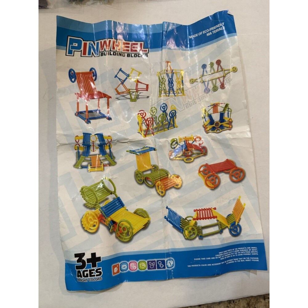 STEM Building Toys Educational Learning PINWHEEL BUILDING BLOCKS BRIGHT COLORS
